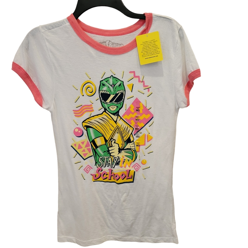 Mighty Morphin Power Rangers Green Ranger Stay in School tee
